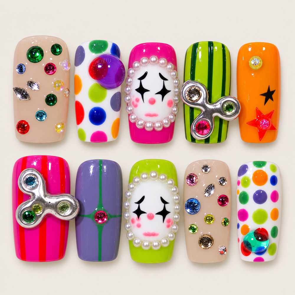 Color Circuit - Colorful 3D Press-On Nails