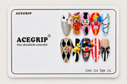ACEGRIP Scarlet Diamond, style AN8013, complete 10-nail set on its presentation card