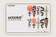 ACEGRIP Blush Cross, style AN8029, complete 10-nail set on its presentation card