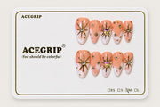 ACEGRIP Blush Starburst, style AN8035, complete 10-nail set on its presentation card