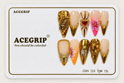 ACEGRIP Blush Cameo, style AN8041, complete 10-nail set on its presentation card
