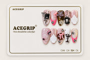 ACEGRIP Rose Bow, style AN8046, complete 10-nail set on its presentation card