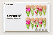 ACEGRIP Blush Petals, style AN8054, complete 10-nail set on its presentation card