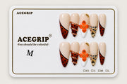 ACEGRIP Ivory French, style AN8055, complete 10-nail set on its presentation card