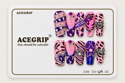 ACEGRIP Rose Spotted, style AN8056, complete 10-nail set on its presentation card