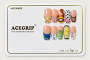 ACEGRIP Blush Spirals, style AN8079, complete 10-nail set on its presentation card