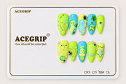 ACEGRIP Lime Expressions, style AN8080, complete 10-nail set on its presentation card