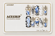 ACEGRIP Ivory Cross, style AN8081, complete 10-nail set on its presentation card