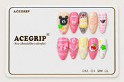 ACEGRIP Rose Treats, style AN8082, complete 10-nail set on its presentation card