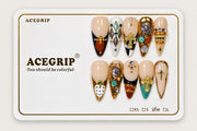 ACEGRIP Blush Jewels, style AN8097, complete 10-nail set on its presentation card