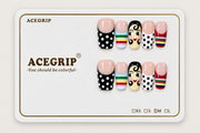 ACEGRIP Blush Dots, style AN8111, complete 10-nail set on its presentation card