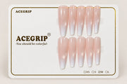 ACEGRIP Blush Fade, style BF4004, complete 10-nail set on its presentation card