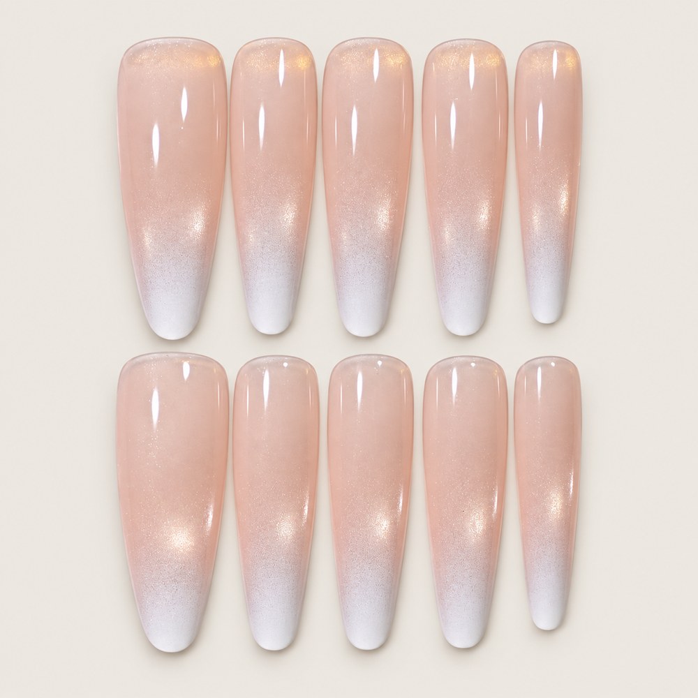 Blush Fade - Pink & White Ombre Press-On Nails