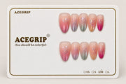 ACEGRIP Rose Fade, style BF4019, complete 10-nail set on its presentation card