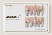 ACEGRIP Blush Butterfly, style BF4025, complete 10-nail set on its presentation card
