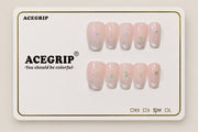 ACEGRIP Rose Gleam French, style BF4036, complete 10-nail set on its presentation card