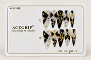 ACEGRIP Onyx Diamond, style BF4052, complete 10-nail set on its presentation card