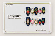 ACEGRIP Midnight Berry, style BF4056, complete 10-nail set on its presentation card
