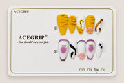 ACEGRIP Lemon Companions, style CL1229, complete 10-nail set on its presentation card