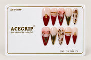 ACEGRIP Blush French Expressions, style DC6001, complete 10-nail set on its presentation card