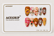 ACEGRIP Cocoa Candy, style DC6018, complete 10-nail set on its presentation card