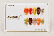 ACEGRIP Clementine Seafood, style DC6021, complete 10-nail set on its presentation card