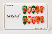 ACEGRIP Jade Pasta, style DC6028, complete 10-nail set on its presentation card