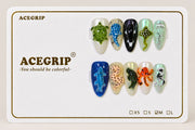 ACEGRIP Cream Seaside, style DC6030, complete 10-nail set on its presentation card