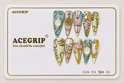 ACEGRIP Mint Cameo, style DC6032, complete 10-nail set on its presentation card