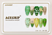 ACEGRIP Jade Blossoms, style DC6056, complete 10-nail set on its presentation card
