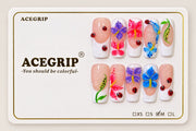 ACEGRIP Blush Petal Ladybug, style DC6059, complete 10-nail set on its presentation card
