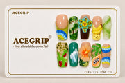 ACEGRIP Blush Banana, style DX7001, complete 10-nail set on its presentation card