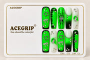 ACEGRIP Lime Starlight, style DX7012, complete 10-nail set on its presentation card