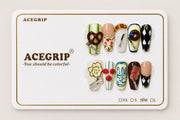 ACEGRIP Cream Pretzel, style DX7022, complete 10-nail set on its presentation card