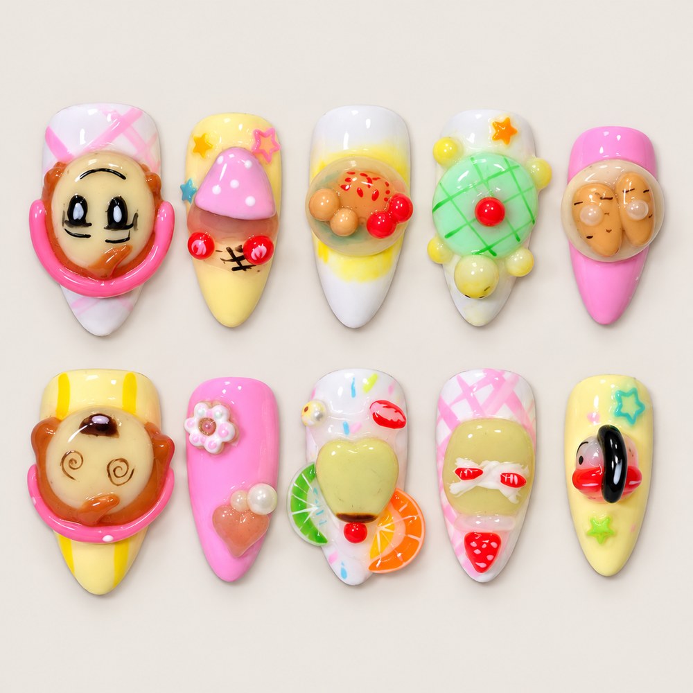 Rose Expressions Fruit Market - Pink Face & Fruit Press-On Nails