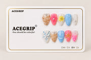ACEGRIP Ivory Garden, style DX7039, complete 10-nail set on its presentation card