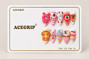 ACEGRIP Rose Berry Candy, style DX7065, complete 10-nail set on its presentation card