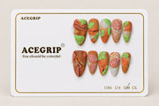 ACEGRIP Cocoa Leaves, style DX7068, complete 10-nail set on its presentation card