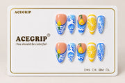 ACEGRIP Blush Citrus Porcelain, style DX7087, complete 10-nail set on its presentation card