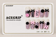 ACEGRIP Ivory Bow, style DX7088, complete 10-nail set on its presentation card