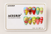 ACEGRIP Prism Buttons, style DX7095, complete 10-nail set on its presentation card