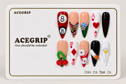 ACEGRIP Blush Dice Card Game, style DX7102, complete 10-nail set on its presentation card