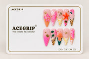 ACEGRIP Blush Coast, style DX7111, complete 10-nail set on its presentation card