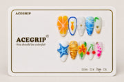 ACEGRIP Clementine Citrus Petals, style FD9003, complete 10-nail set on its presentation card