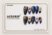 ACEGRIP Onyx Orbit, style FD9012, complete 10-nail set on its presentation card