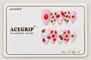 ACEGRIP Rose Berry Leaves, style FD9034, complete 10-nail set on its presentation card