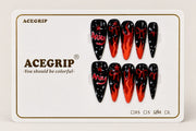 ACEGRIP Onyx Flame, style FD9046, complete 10-nail set on its presentation card