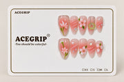 ACEGRIP Rose Petal Sculpture, style FD9049, complete 10-nail set on its presentation card
