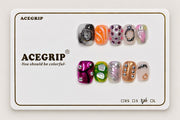 ACEGRIP Onyx Cameo, style FD9063, complete 10-nail set on its presentation card