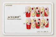 ACEGRIP Blush Bloom Ladybug, style FD9068, complete 10-nail set on its presentation card